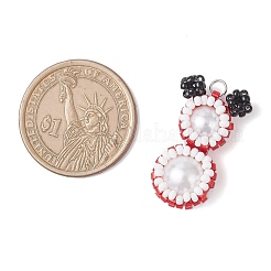 Glass Seed Beaded Snowman Pendants&nbsp;PALLOY-MZ00888-03