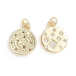 Brass Micro Pave Cubic Zirconia Pendants&nbsp;ZIRC-G165-07G