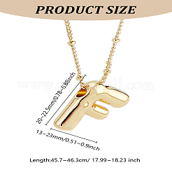 1pc Brass Chain with Alloy Letter Pendants Necklaces&nbsp;NJEW-LP0001-41F-G