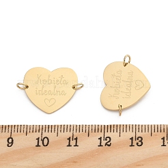 304 Stainless Steel Heart Connector Charms&nbsp;STAS-P396-03D-G