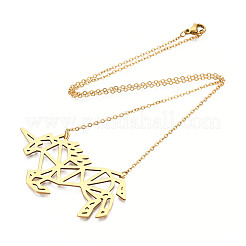 201 Stainless Steel Pendant Necklaces&nbsp;NJEW-T009-JN035-2-40