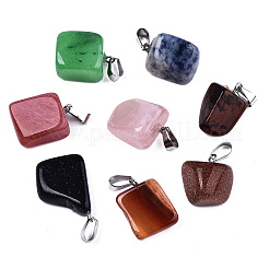 Natural & Synthetic Mixed Gemstone Tumbled Stone Pendants&nbsp;G-Q608-12