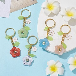 Flower Acrylic Imitation Gemstone Pendant Keychain&nbsp;KEYC-JKC00692
