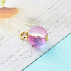 Frosted Spray Painted Foil Glass Beads&nbsp;PALLOY-JF00808