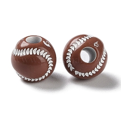 Spray Printed Opaque Acrylic European Beads&nbsp;SACR-P031-25C-02