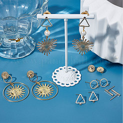 12Pcs 3 Style Brass Stud Earring Findings with Loop&nbsp;DIY-BBC0001-03