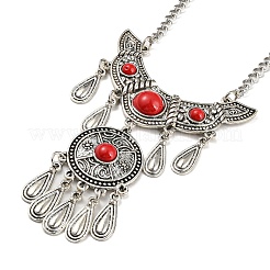 Bohemia Style Alloy Bib Necklace&nbsp;NJEW-H021-03AS
