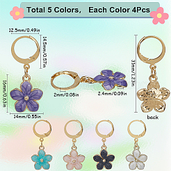 Flower Alloy Enamel Pendant Decorations&nbsp;HJEW-SC00039