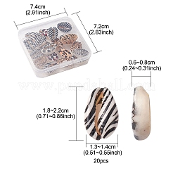 Printed Natural Cowrie Shell Beads&nbsp;SHEL-YW0001-02