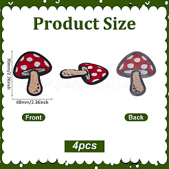 4Pcs Polyester Towel Embroidery Cloth Iron on Patches&nbsp;PATC-FG0002-46A