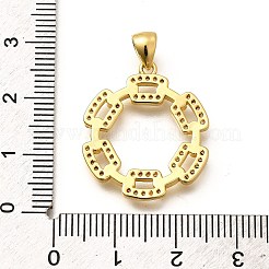 Rack Plating Brass Micro Pave Cubic Zirconia Pendants&nbsp;KK-L226-016G