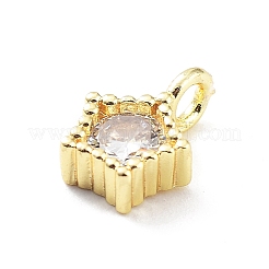 Rack Plating Brass Micro Pave Cubic Zirconia Pendants&nbsp;KK-P247-12G