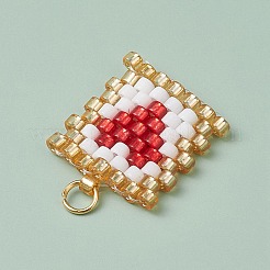 Beaded Rectangle with Heart Charms&nbsp;PALLOY-MZ00442
