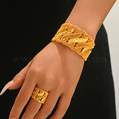 Vintage Alloy Filigree Cuff Bangle & Ring Set&nbsp;RU3471