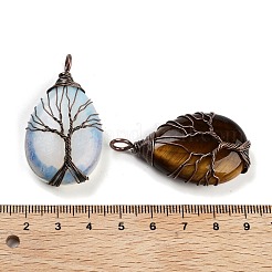 Mixed Gemstone Copper Wire Wrapped Tree Pendants&nbsp;FIND-A043-06