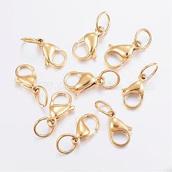 Ion Plating(IP) 304 Stainless Steel Lobster Claw Clasps&nbsp;STAS-P139-A17-G