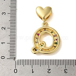 Rack Plating Brass Micro Pave Clear Cubic Zirconia Perdants&nbsp;KK-C067-12G-Q