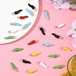 30Pcs 6 Colors Alloy Enamel Pendants&nbsp;ENAM-YW0005-78