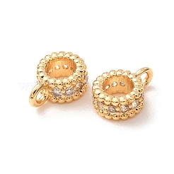 Brass Micro Pave Cubic Zirconia Tube Bails&nbsp;KK-F942-12G