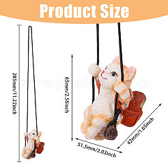 Resin Cat Pendant Decorations&nbsp;HJEW-WH0102-018