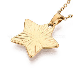 304 Stainless Steel Pendant Necklaces&nbsp;NJEW-T018-45G