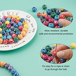 Printed Natural Wooden Beads&nbsp;WOOD-FH0001-54