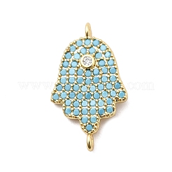 Religion Brass Micro Pave Cubic Zirconia Connector Charms&nbsp;KK-H529-01A-G