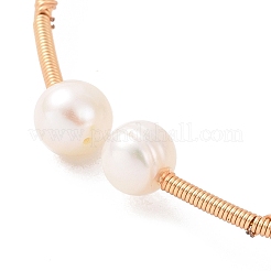 Natural Pearl Beaded Cuff Bangles&nbsp;BJEW-JB09416