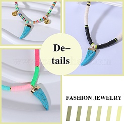 Handmade Polymer Clay Heishi Beads Pendant Necklaces&nbsp;NJEW-JN02817