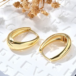 Oval Brass Hoop Earrings&nbsp;EJEW-Z086-08G