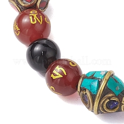 8mm Round Tibetan Style Natural Agate Braided Bead Bracelets&nbsp;BJEW-JB10410