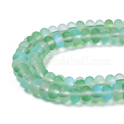 Frosted Transparent Glass Beads Strands&nbsp;X-FGLA-M002-01F