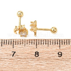 S995 Sterling Silver Clear Cubic Zirconia Stud Earrings&nbsp;EJEW-C179-02G