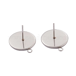 Non-Tarnish 48Pcs 6 Size 304 Stainless Steel Stud Earring Settings&nbsp;STAS-ZZ0001-02P