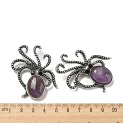 Natural Amethyst Octopus Brooch&nbsp;G-Z050-01D