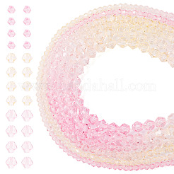 12 Strands 3 Styles Gradient Color Baking Paint Glass Bead Strands&nbsp;DGLA-TA0001-21C