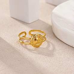 304 Stainless Steel Cuff Open Rings for Women&nbsp;WGBE672-02