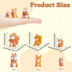 30Pcs 3 Styles PVC Plastic Squirrel Miniature Ornaments&nbsp;DJEW-SP0001-26