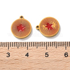 Ion Plating(IP) 304 Stainless Steel Enamel Charms&nbsp;STAS-M102-23G-02