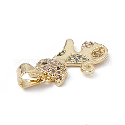 Rack Plating Brass Micro Pave Cubic Zirconia Pendants&nbsp;KK-G451-18G-01