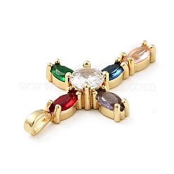 Rack Plating Brass Micro Pave Cubic Zirconia Pendants&nbsp;ZIRC-F129-32-G