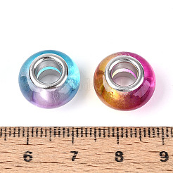 Two Tone Transparent Acrylic European Beads&nbsp;GPDL-N006-01A-07