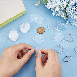 DIY Blank Oval Charm Keychain Making Kit&nbsp;DIY-BC0012-42