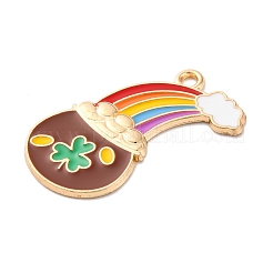 Saint Patrick's Day Alloy Enamel Pendants&nbsp;FIND-M060-24B-G