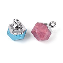 Natural & Synthetic Mixed Stone Faceted Star Cut Round Charms&nbsp;G-T144-70M