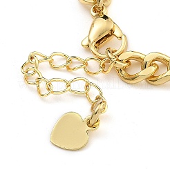 Brass Micro Pave Cubic Zirconia Link & Charm Bracelets&nbsp;BJEW-K261-09G-05