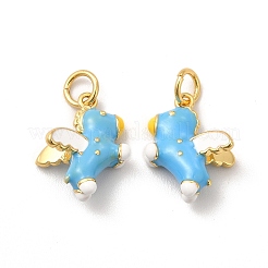 Rack Plating Brass Enamel Pendants&nbsp;KK-A177-20G-02