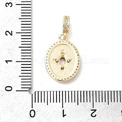 Brass Pave Clear Cubic Zirconia European Dangle Charms&nbsp;KK-H529-22G