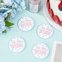4Pcs It's My Birthday Tinplate Brooches&nbsp;JEWB-CN0001-12A