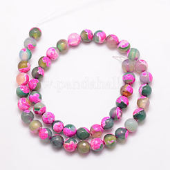 Natural Fire Crackle Agate Bead Strands&nbsp;X-G-K166-06F-8mm-12